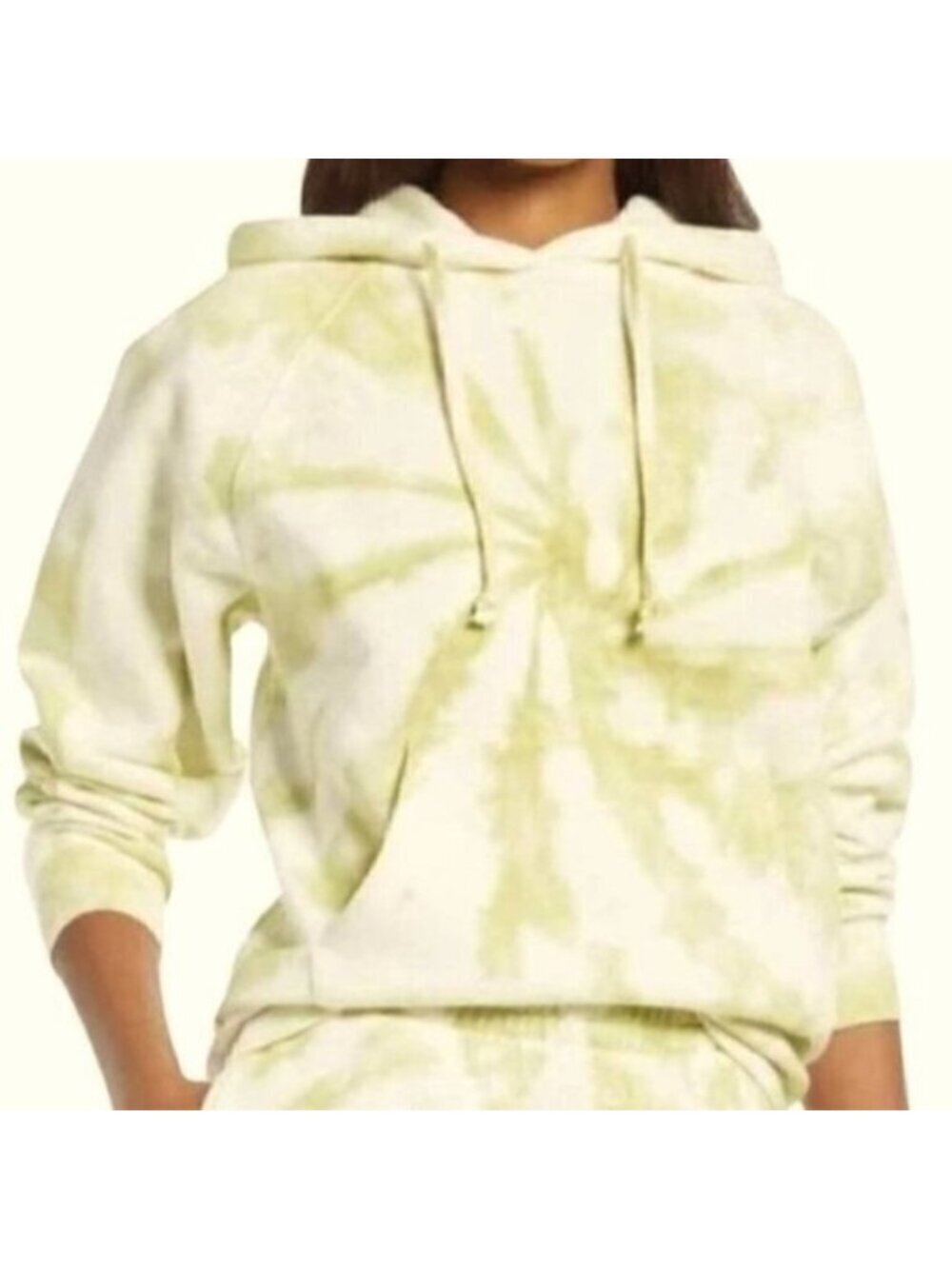 Reformation Jeans Green Tie Dye Pullover Hoodie Sz XS